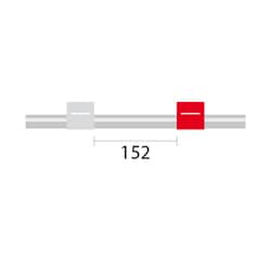 Glass Expansion&nbsp;Contour Flared End PVC Pump Tube 2tag, 152mm spacing, 1.09mm ID, White/Red (PKT 6)