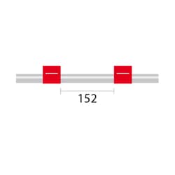Glass Expansion&nbsp;Contour Flared End PVC Pump Tube 2tag, 152mm spacing, 1.14mm ID, Red/Red (PKT 6)