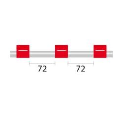 Glass Expansion&nbsp;Contour Flared End PVC Pump Tube 3tag, 72mm spacing, 1.14mm ID, Red/Red (PKT 6)