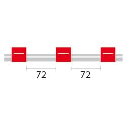Glass Expansion&nbsp;PVC Pump Tube 3tag, 72mm spacing, 1.14mm ID, Red/Red, PKT 12 (B0193160, 13017701)