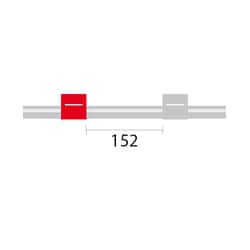 Glass Expansion&nbsp;Contour Flared End PVC Pump Tube 2tag, 152mm spacing, 1.22mm ID, Red/Grey (PKT 6)