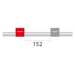 Glass Expansion&nbsp;PVC Pump Tube 2tag, 152mm spacing, 1.22mm ID, Red/Grey (PKT 12)