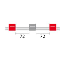 Glass Expansion&nbsp;Contour Flared End PVC Pump Tube 3tag, 72mm spacing, 1.22mm ID, Red/Grey (PKT 6)