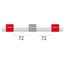 Glass Expansion&nbsp;PVC Pump Tube 3tag, 72mm spacing, 1.22mm ID, Red/Grey (PKT 12)