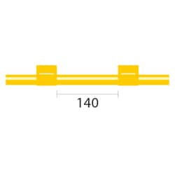 Glass Expansion&nbsp;Contour Flared End Solva Flex Pump Tube 2tag, 140mm spacing, 1.42mm ID, Yellow/Yellow (PKT 6)