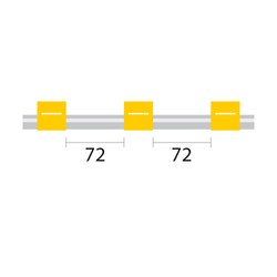 Glass Expansion&nbsp;Contour Flared End PVC Pump Tube 3tag, 72mm spacing, 1.42mm ID, Yellow/Yellow (PKT 6)