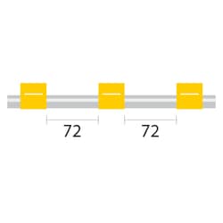 Glass Expansion&nbsp;PVC Pump Tube 3tag, 72mm spacing, 1.42mm ID, Yellow/Yellow (PKT 12