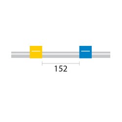 Glass Expansion&nbsp;Contour Flared End PVC Pump Tube 2tag, 152mm spacing, 1.52mm ID, Yellow/Blue (PKT 6)