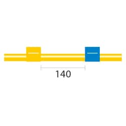 Glass Expansion&nbsp;Solva Flex Pump Tube 2tag, 140mm spacing, 1.52mm ID, Yellow/Blue (PKT 12)