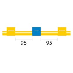 Glass Expansion&nbsp;Solva Flex Pump Tube 3 tag, 95mm spacing, 1.52mm ID, Yellow/Blue, 95mm (PKT 12)