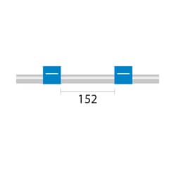Glass Expansion&nbsp;Contour Flared End PVC Pump Tube 2tag, 152mm spacing, 1.65mm ID, Blue/Blue (PKT 6)