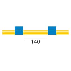 Glass Expansion&nbsp;Contour Flared End Solva Flex Pump Tube 2tag, 140mm spacing, 1.65mm ID, Blue/Blue (PKT 6)