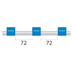 Glass Expansion&nbsp;PVC Pump Tube 3tag, 72mm spacing, 1.65mm ID, Blue/Blue (PKT 12)