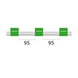 Glass Expansion&nbsp;Contour Flared End PVC Pump Tube 3tag, 95mm spacing, 1.85mm ID, Green/Green, 95mm (PKT 6)
