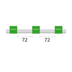 Glass Expansion&nbsp;Contour Flared End PVC Pump Tube 3tag, 72mm spacing, 1.85mm ID, Green/Green (PKT 6)