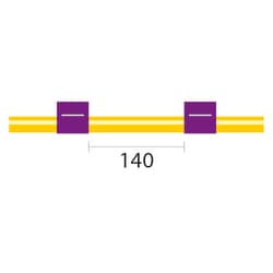 Glass Expansion&nbsp;Contour Flared End Solva Flex Pump Tube 2tag, 140mm spacing, 2.06mm ID, Purple/Purple (PKT 6)
