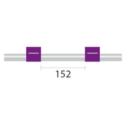 Glass Expansion&nbsp;PVC Pump Tube 2tag, 152mm spacing, 2.06mm ID, Purple/Purple (PKT 12)