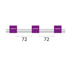 Glass Expansion&nbsp;Contour Flared End PVC Pump Tube 3tag, 72mm spacing, 2.06mm ID, Purple/Purple (PKT 6)