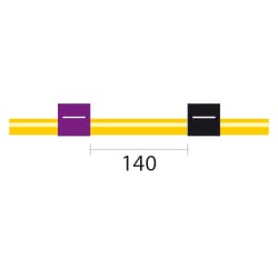 Glass Expansion&nbsp;Contour Flared End Solva Flex Pump Tube 2tag, 140mm spacing, 2.29mm ID, Purple/Black (PKT 6)