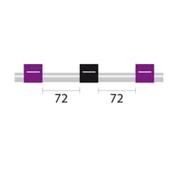 Glass Expansion&nbsp;Contour Flared End PVC Pump Tube 3tag, 72mm spacing, 2.29mm ID, Purple/Black (PKT 6)