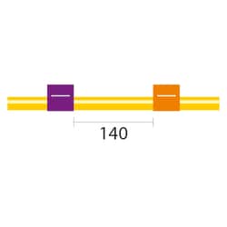 Glass Expansion&nbsp;Contour Flared End Solva Flex Pump Tube 2tag, 140mm spacing, 2.54mm ID, Purple/Orange (PKT 6