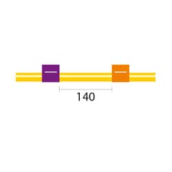 Glass Expansion&nbsp;Contour Flared End PVC Pump Tube 2tag, 152mm spacing, 2.54mm ID, Purple/Orange (PKT 6)
