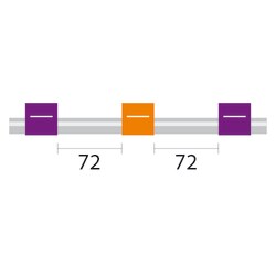 Glass Expansion&nbsp;PVC Pump Tube 3tag, 72mm spacing, 2.54mm ID, Purple/Orange (PKT 12)