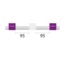 Glass Expansion&nbsp;Contour Flared End PVC Pump Tube 3tag, 95mm spacing, 2.79mm ID, Purple/White, 95mm (PKT 6)
