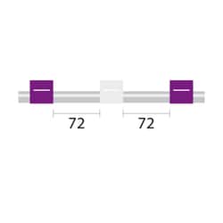 Glass Expansion&nbsp;Contour Flared End PVC Pump Tube 3tag, 72mm spacing, 2.79mm ID, Purple/White (PKT 6)