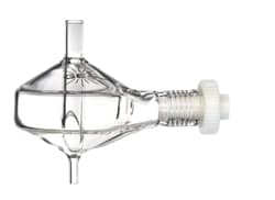 Glass Expansion&nbsp;Twister Spray Chamber with Helix CT, 50ml cyclonic, Borosilicate glass. Includes UFT-2-700 UniFit Connector (1 unit) and 70-803-1439 Helix CT locking screw with seal (1 unit)