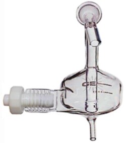 Glass Expansion&nbsp;Twister Spray Chamber with Auxiliary Port & Helix CT, 50ml cyclonic, Borosilicate glass.  Includes UFT-16-75 UniFit Connector (1 unit) and 70-803-1439 Helix CT locking screw with seal (1 unit)