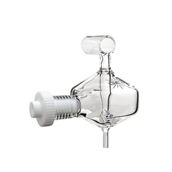 Glass Expansion&nbsp;Twister Spray Chamber with Helix CT,  50ml cyclonic, Borosilicate glass. Includes UFT-16-75 UniFit Connector (1 unit) and 70-803-1439 Helix CT locking screw with seal (1 unit)