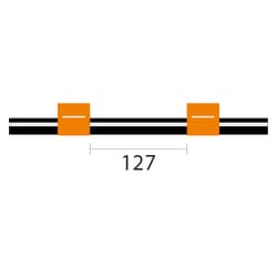 Glass Expansion&nbsp;Viton Pump Tube 2tag, 127mm spacing, 0.89mm ID, Orange/Orange (PKT 12)