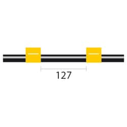 Glass Expansion&nbsp;Contour Flared End Viton Pump Tube 2tag, 127mm spacing, 1.42mm ID, Yellow/Yellow (PKT 6)