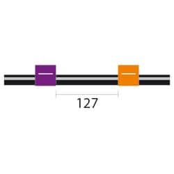 Glass Expansion&nbsp;Contour Flared End Viton Pump Tube 2tag, 127mm spacing, 2.54mm ID, Purple/Orange (PKT 6)