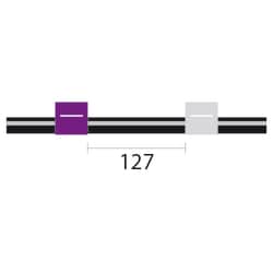 Glass Expansion&nbsp;Contour Flared End Viton Pump Tube 2tag, 127mm spacing, 2.79mm ID, Purple/White (PKT 6)