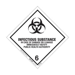 Saf T Pak Inc STP-802 Class 6.2 Infectious Substance Labels, 4 x 4in.