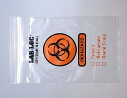 Elkay Plastics Company Bag Specimen Transport  Zip Closure 3 wall Clear with Biohazard print and an Outside Pouch for documents  2 mil 6 X 9 1,000 per Case