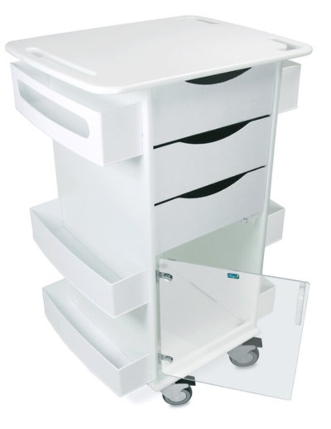 TrippNT LAB CART 51352 W/LOCK 23X35X19 CART CORE DX HINGED DOOR WHITE Fisher Scientific