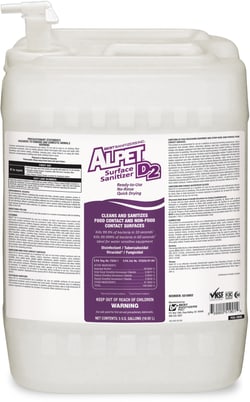 BEST SANITIZERS Alpet D2 Surface Sanitizer / Disinfectant, 5 gal, Quantity: