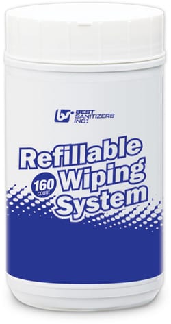 BEST SANITIZERS Best Refillable Wiping System, 160 ct medium duty, Quantity: