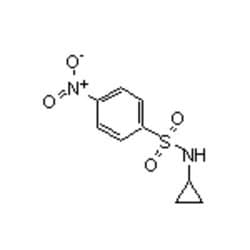 Accela Chembio Inc&nbsp;N-cyclopropyl 4-nitrophenylsulfonamide |  25g |  549476-61-1 |  MFCD00458256 |  97+% |  Shelf Life: 2520 Days |  Regular