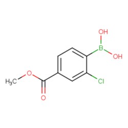 Aobchem 2-Chloro-4-(methoxycarbonyl)phenylboronic acid, AOBCHEM USA 14095-5G.