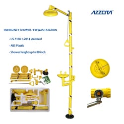 Azzota Corp Shower Safety Station W/ Eyewash Stainless Steel Bowl, Abs