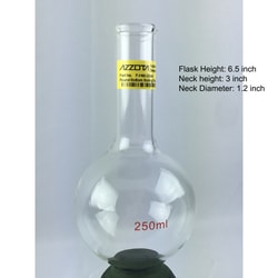 Azzota Corp&nbsp;Round Bottom Boiling  Flask For Heating Mantle, 250Ml.