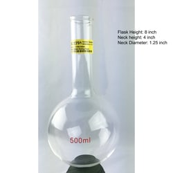Azzota Corp Round Bottom Boiling  Flask For Heating Mantle, 500Ml.
