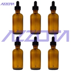 Azzota Corp 15Ml 1/2Oz Amber Glass Bottles With Glass Eye Dropper, 12Pk,
