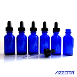 Azzota Corp 1/2Oz (15Ml) Blue Vials With Glass Eye Dropper,12Pk, Quantity: