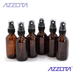 Azzota Corp 2Oz (50Ml) Amber Glass Vials With Fine Mist Sprayer, 12Pk,