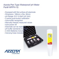 Azzota Corp Waterproof Pen Type Ph Meter, Ph Range: 0.0~14.0Ph (0.1Ph)